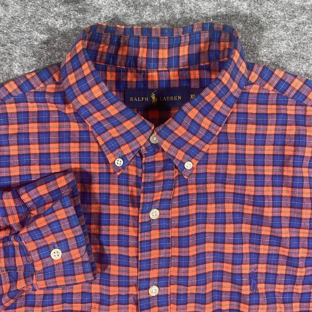 Polo Ralph Lauren Men's Red Plaid Long Sleeve Button-Down Shirt, X-large